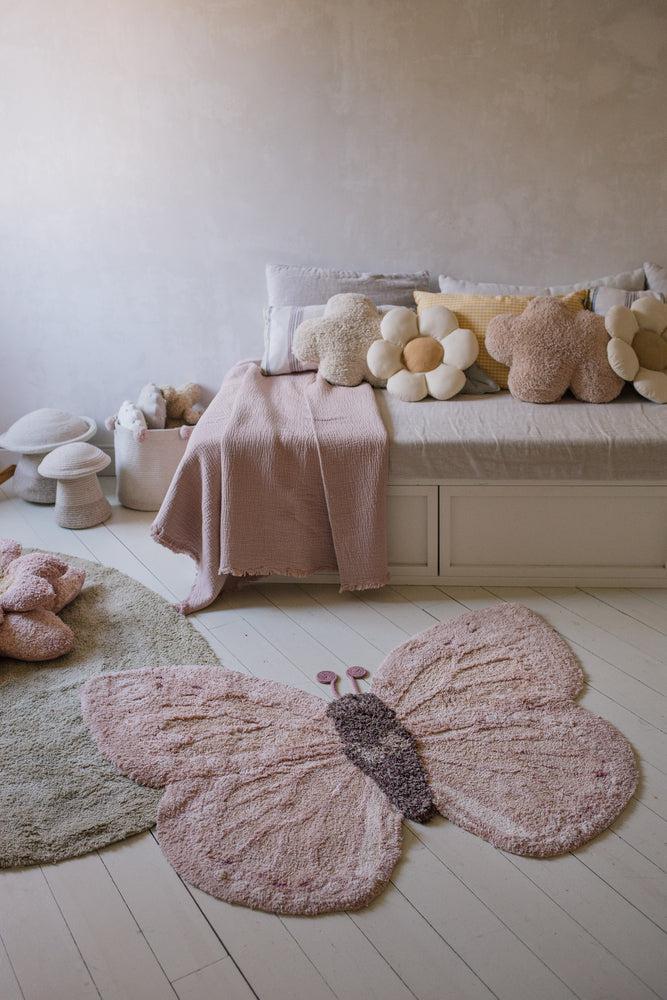 Washable Cotton Butterfly Rug | 8 Pink Shades | Handcrafted