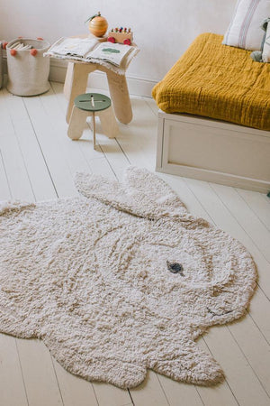 Washable Animal Rug Bunny | 4'3" x 4'5" | Cotton
