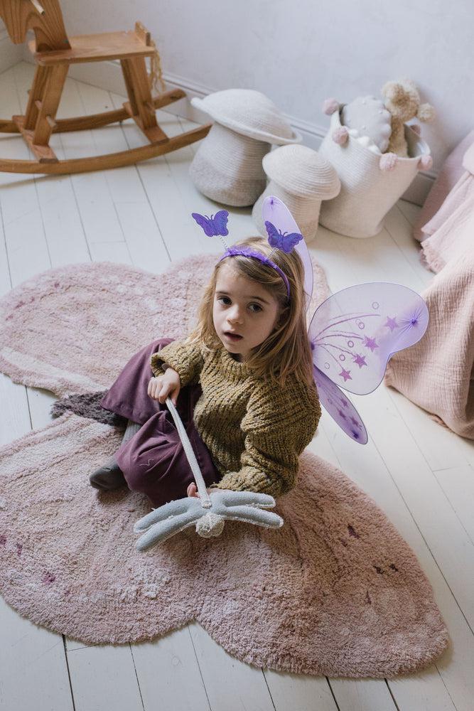 Washable Cotton Butterfly Rug | 8 Pink Shades | Handcrafted