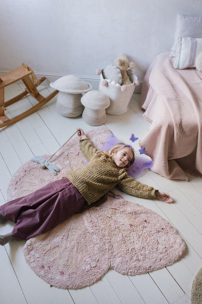 Washable Cotton Butterfly Rug | 8 Pink Shades | Handcrafted