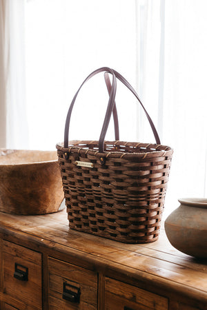 Large Market Basket | Amish Handwoven | Seagrass & Willow | 18" x 11" x 12"
