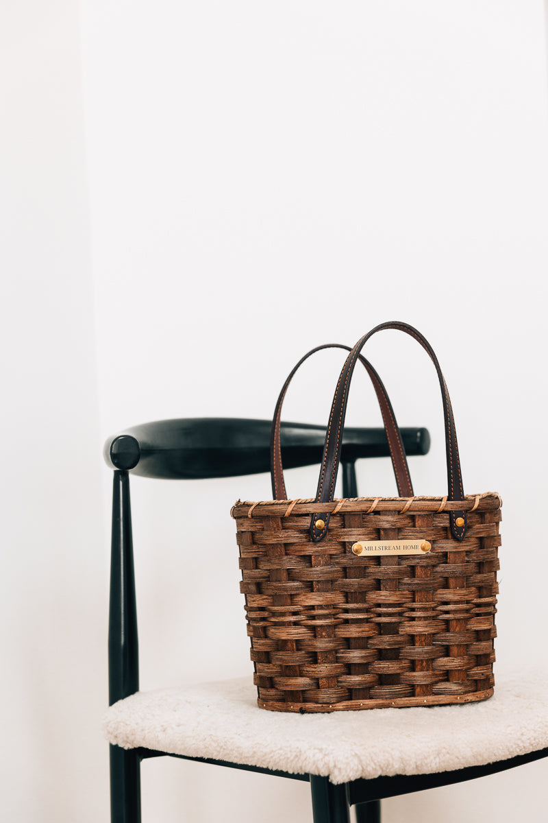 Seagrass Market Basket | 13.5" x 8.5" x 9" | Handwoven by Amish Makers