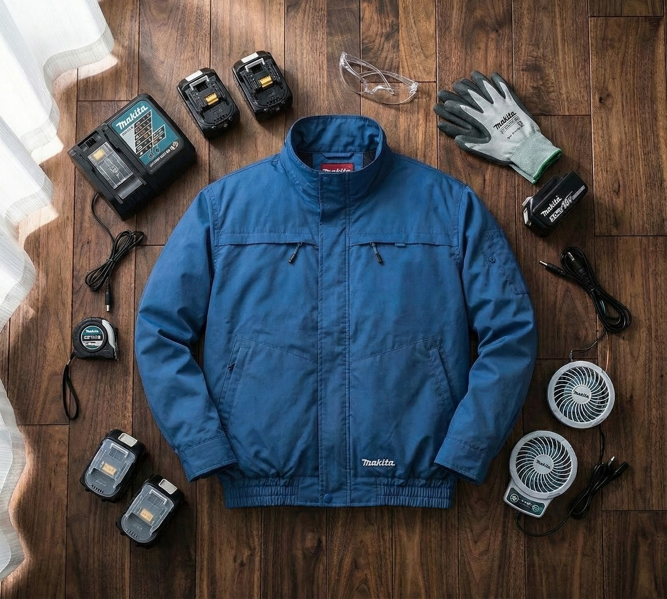 Makita 18V LXT Lithium-Ion Cordless Cotton Fan Jacket - 2X  Small - Blue