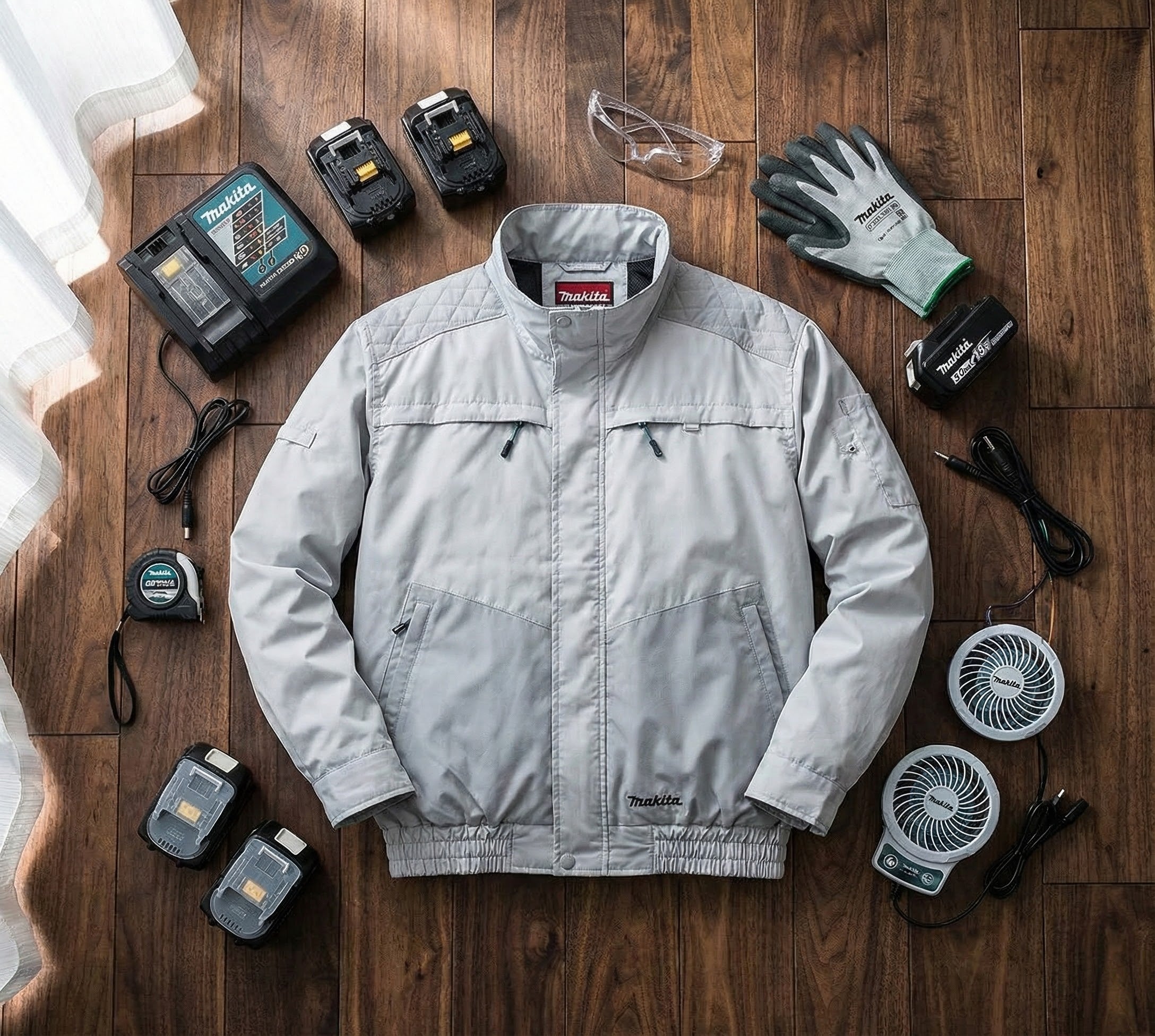 Makita 18V LXT Lithium-Ion Cordless UV Resistant Fan  Jacket - 2 XS - White