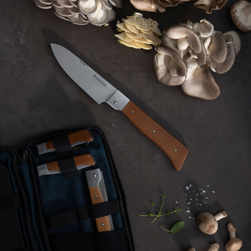 Adventure Chef Maple Summit Set | 6-Piece Folding Knife Set | German X50 Steel | Carbonized Maple Handles