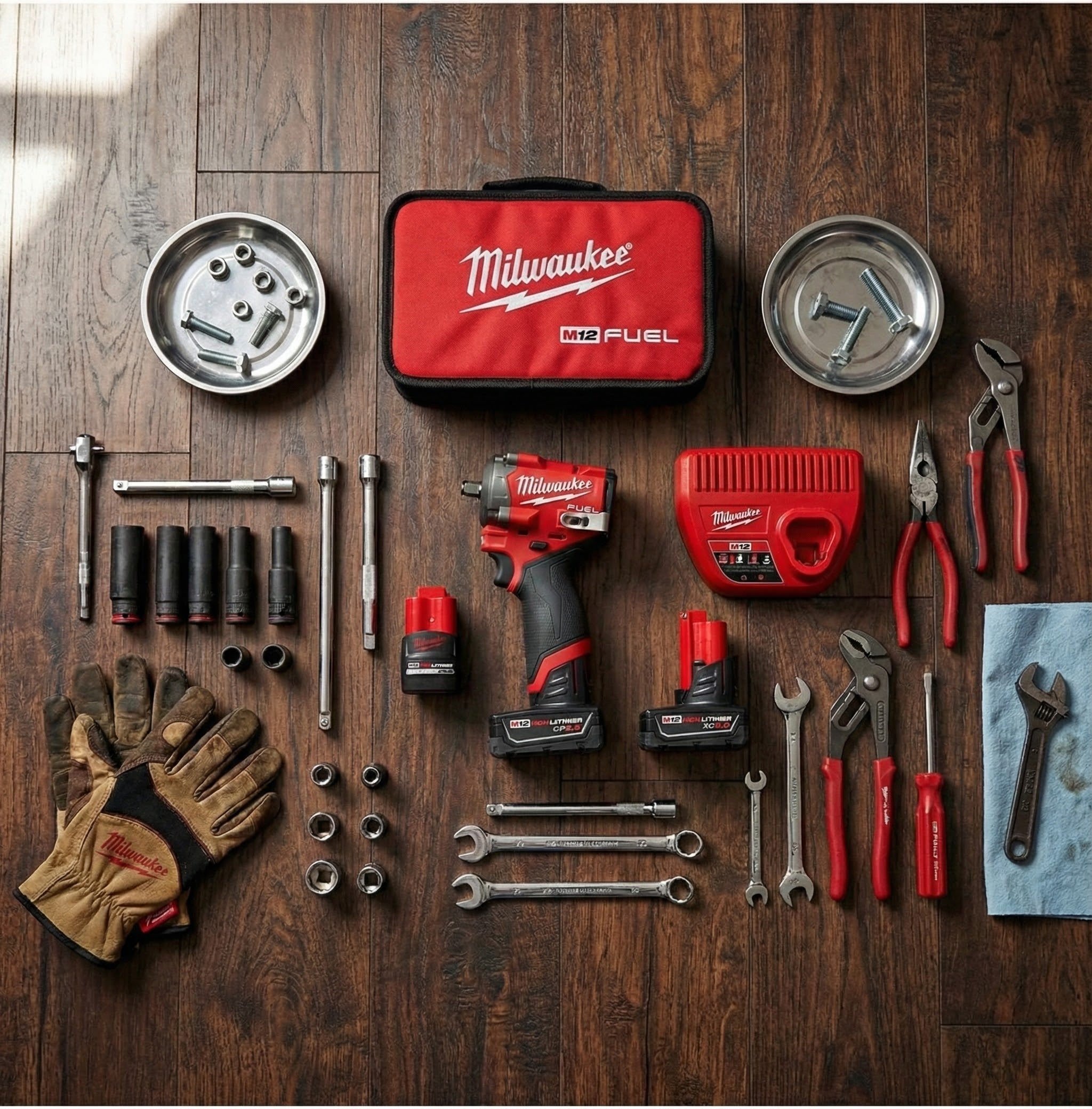 Milwaukee Electric - M12 FUELTRADE Stubby 3/8 Impact Wrench KIT