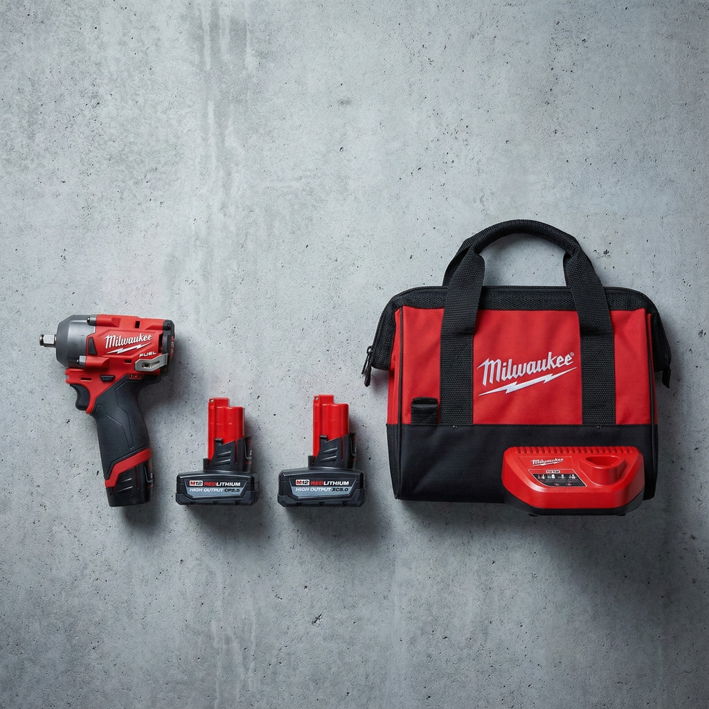 Milwaukee Electric - M12 FUELTRADE Stubby 3/8 Impact Wrench KIT