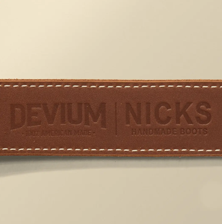 Roughout Leather Work Belt | Brown | Brass Buckle | Nicks x Devium