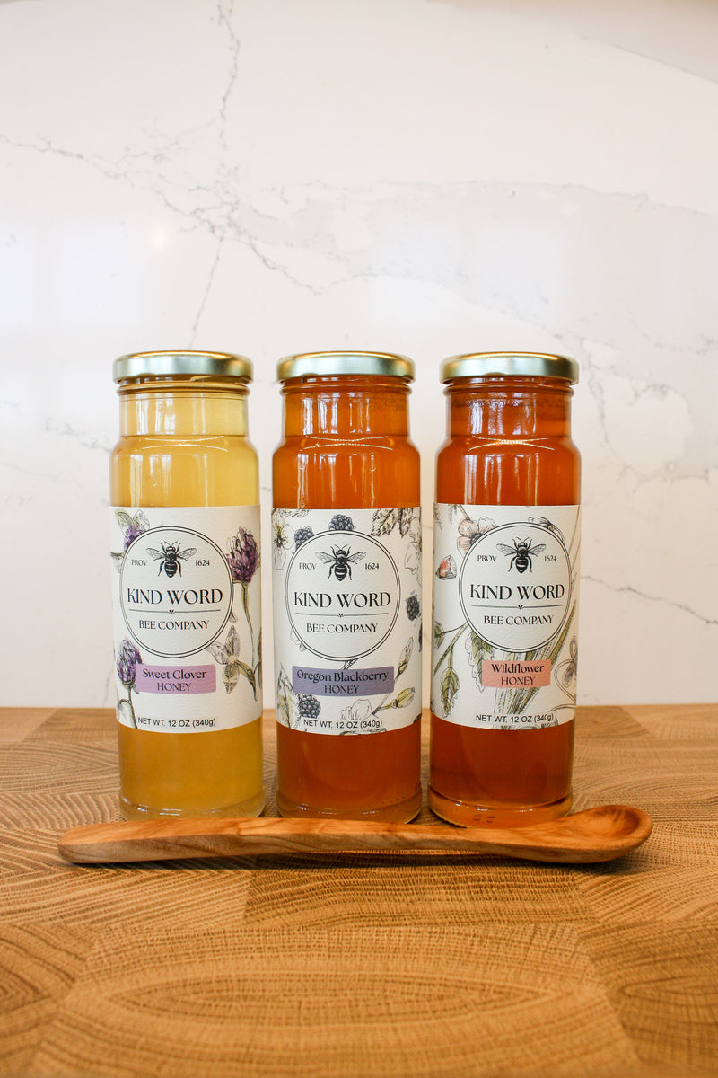 PNW Honey Bundle | 3 Varietals + Hardwood Honey Spoon