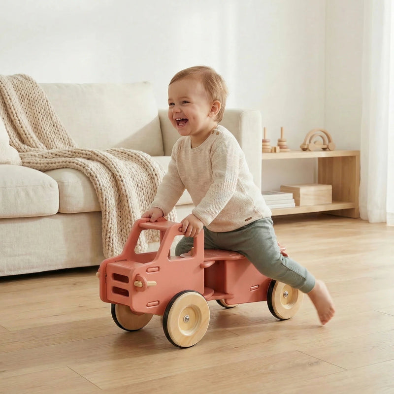 Ride-On Dump Truck | Birch Plywood | Pink | 22" x 11.4" x 7.5"