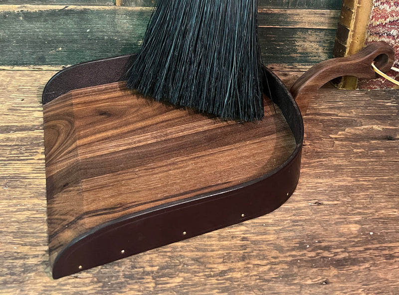 Handmade Walnut Dustpan | Leather Loop | Amish Crafted