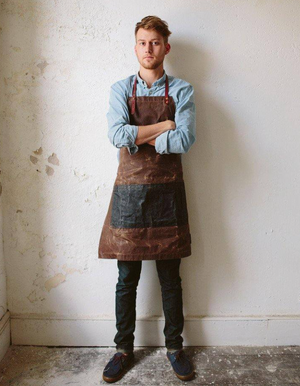 The Charles Waxed Canvas Apron | Nutmeg & Navy | Copper Rivets
