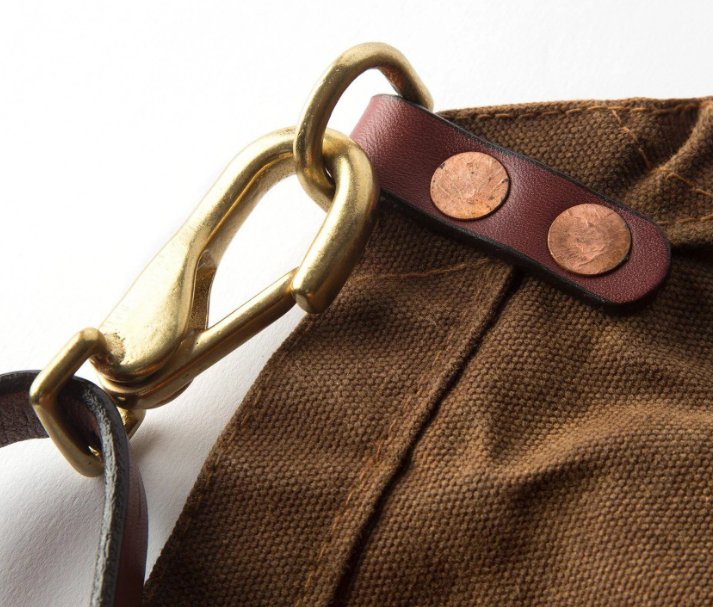 The Charles Waxed Canvas Apron | Nutmeg & Navy | Copper Rivets