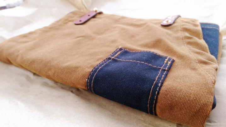 The Charles Waxed Canvas Apron | Nutmeg & Navy | Copper Rivets