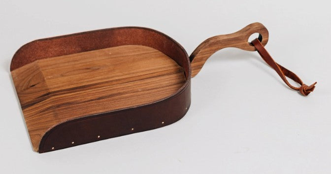 Handmade Walnut Dustpan | Leather Loop | Amish Crafted