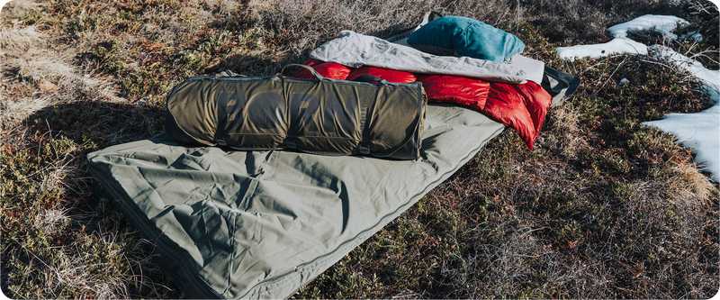 Badger Bed Sierra Bundle | Bedroll Shell, Down Quilt, Flannel Sheet Set, Sleeping Pad Compatible