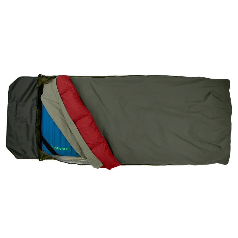 Badger Bed Sierra Bundle | Bedroll Shell, Down Quilt, Flannel Sheet Set, Sleeping Pad Compatible