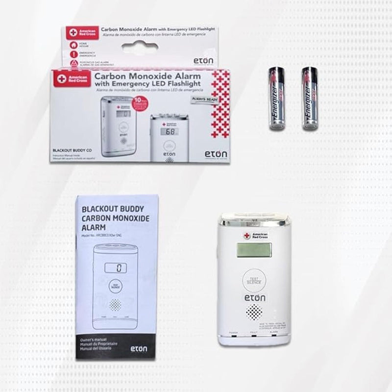 American Red Cross Blackout Buddy Carbon Monoxide Detector | Plug-In or Battery Backup | UL2034 Certified