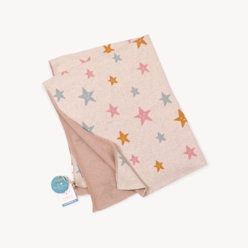 Stars Organic Cotton Jacquard Knit Baby Blanket | 30" x 42"