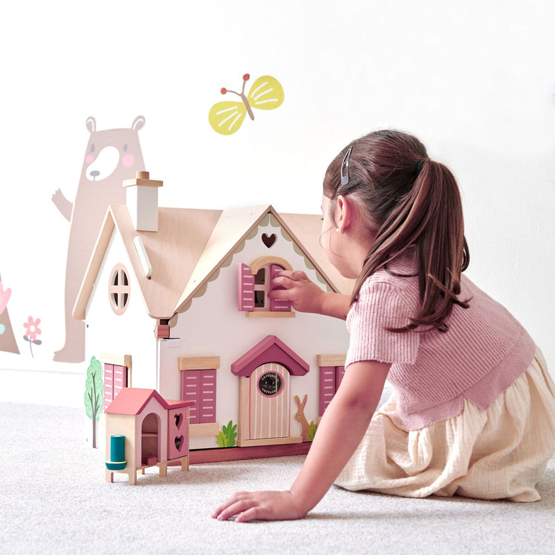 Cottontail Cottage | Wooden Dollhouse | 17.32" x 13.07" x 18.7"