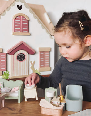 Cottontail Cottage | Wooden Dollhouse | 17.32" x 13.07" x 18.7"