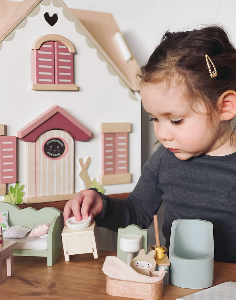 Cottontail Cottage | Wooden Dollhouse | 17.32" x 13.07" x 18.7"