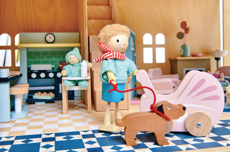 Nursery Set for Dolls House | 1:12 Scale | Traditional Cot, High Chair, Pram