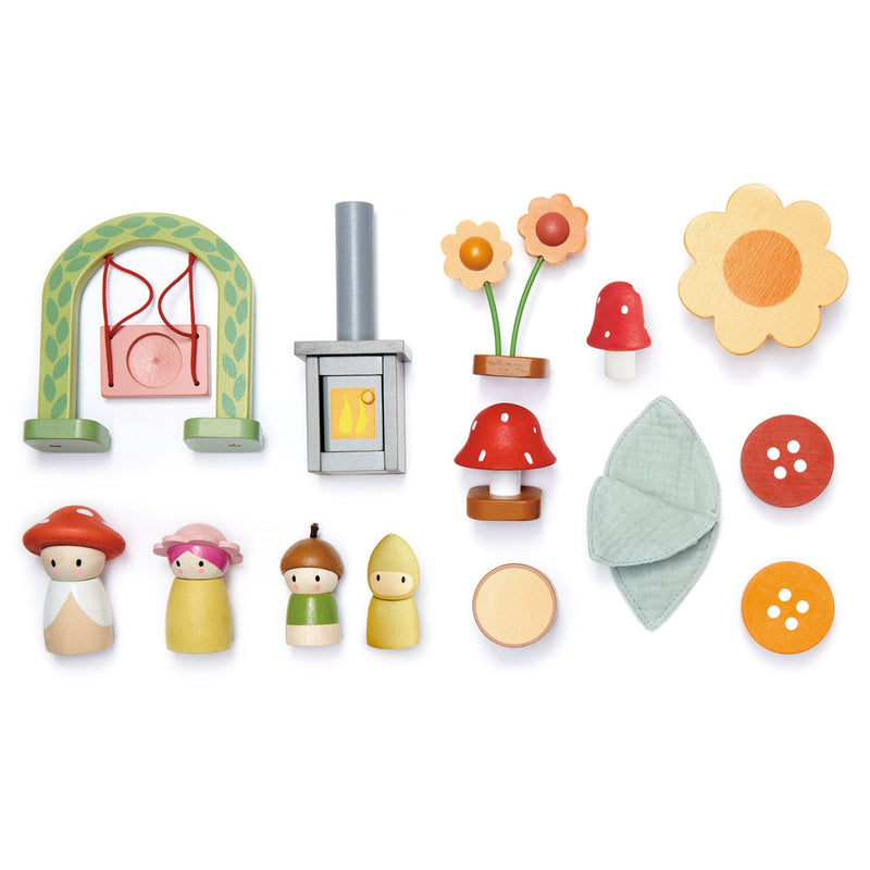 Rosewood Cottage Wooden Playhouse | 16.5" x 15.75" x 12.2" | Tender Leaf Toys