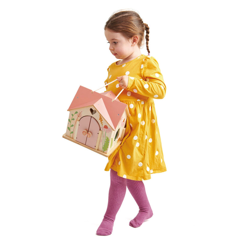 Rosewood Cottage Wooden Playhouse | 16.5" x 15.75" x 12.2" | Tender Leaf Toys