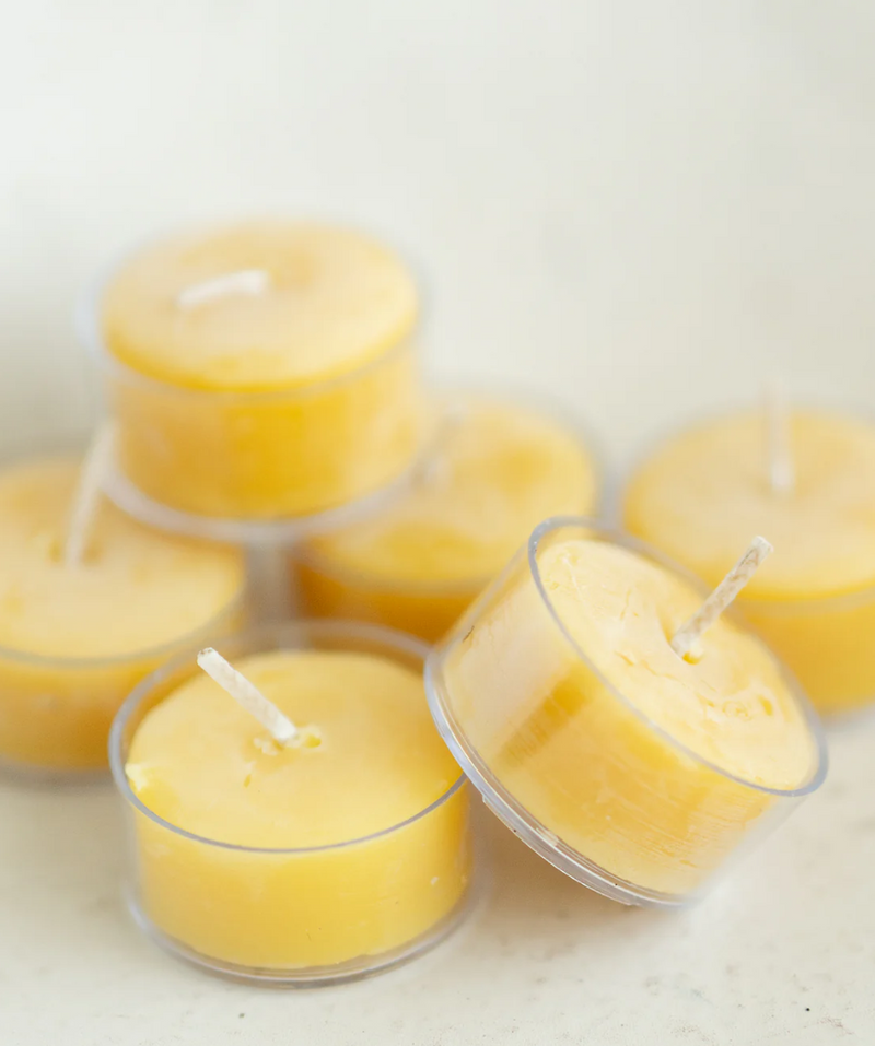 Beeswax Tea Lights | 6-Pack | 4+ Hour Burn
