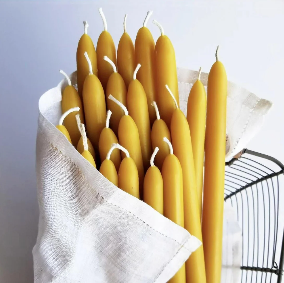12″ Beeswax Tapers, 4-Pack