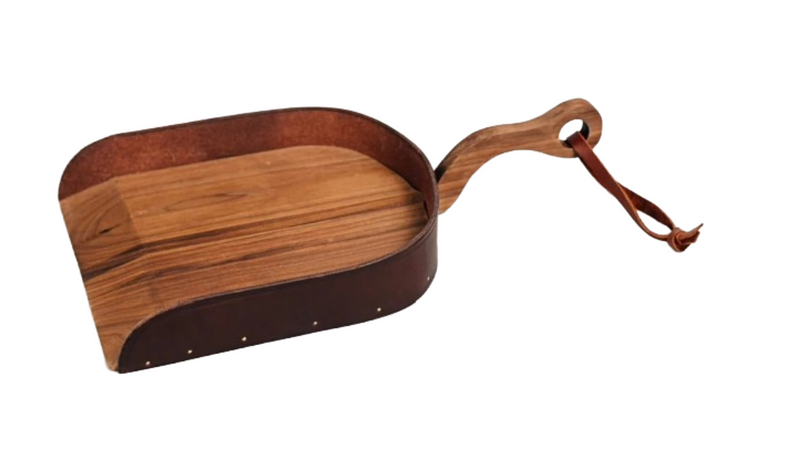 Handmade Walnut Dustpan | Leather Loop | Amish Crafted