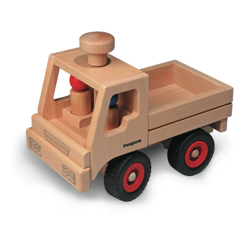 Unimog Wooden Truck | Steerable | 9.8" | 2 Figures Included