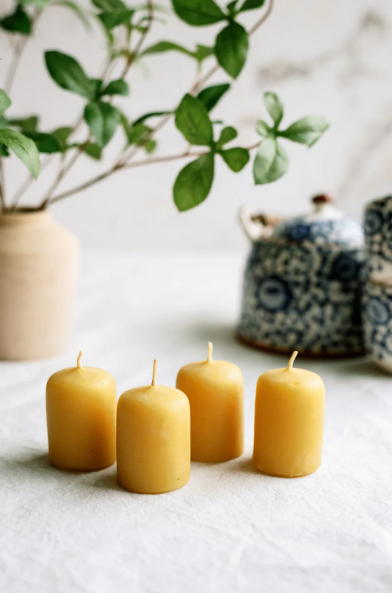Beeswax Votives | 2 Sizes | 100% Cotton Wick