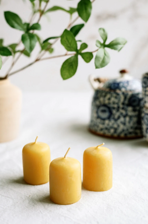 Beeswax Votives | 2 Sizes | 100% Cotton Wick