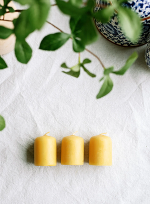 Beeswax Votives | 2 Sizes | 100% Cotton Wick