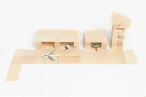 Airport built from Just Blocks natural wooden blocks