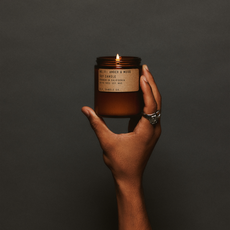 Amber & Moss Soy Candle | 7.2 oz | 40-50 Hour Burn Time