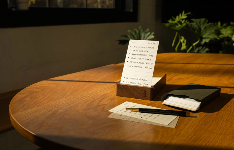 Ugmonk Analog Starter Kit — walnut card holder + 3 packs of task cards, made in Pennsylvania