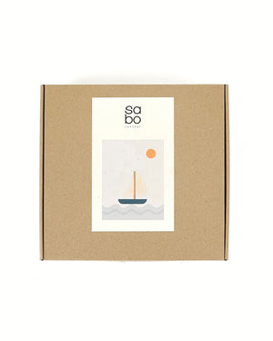 Sea Adventure Wooden Play Set | Sailboat, Lighthouse & Coastal Landscape | 28.5 x 15.5 x 20 cm