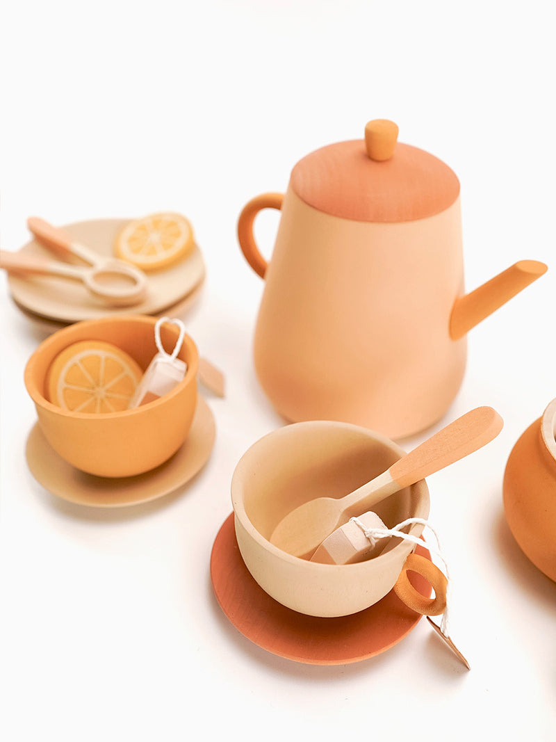 Wooden Tea Set | 14 Pieces | Flower | Linden & Birch | Ages 3+