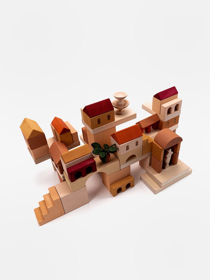 Italian Courtyard Wooden Blocks | 59 Pieces | SABO Concept