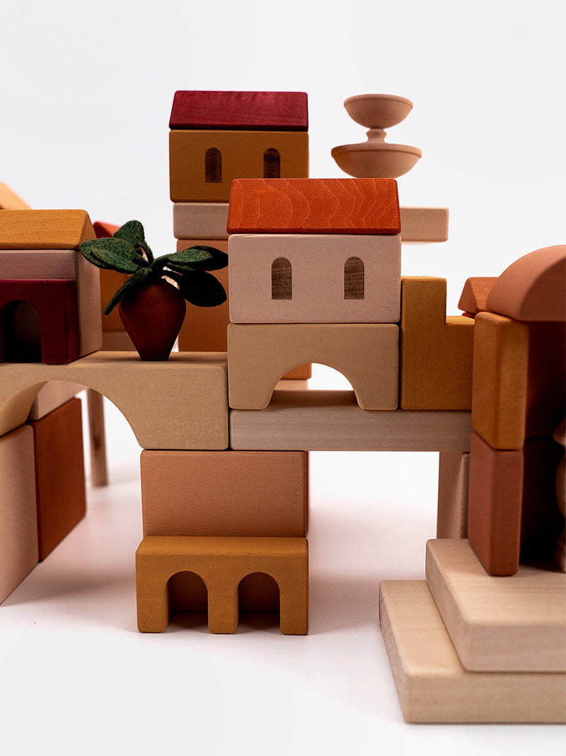 Italian Courtyard Wooden Blocks | 59 Pieces | SABO Concept