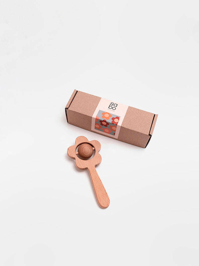 Flower Rattle | Beech & Beeswax | Natural