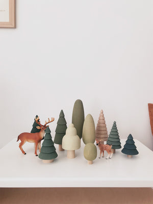 Wooden Forest Set | 10 Trees | Linden or Birch | SABO Concept