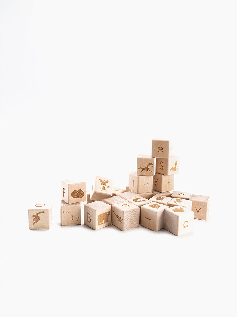 Wooden Alphabet Blocks | 26 Cubes | 4cm | A-Z | Made in Ukraine