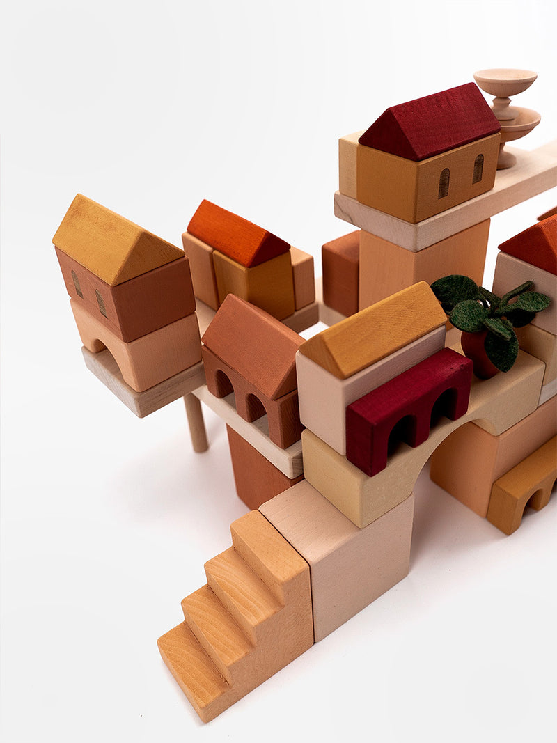 Italian Courtyard Wooden Blocks | 59 Pieces | SABO Concept