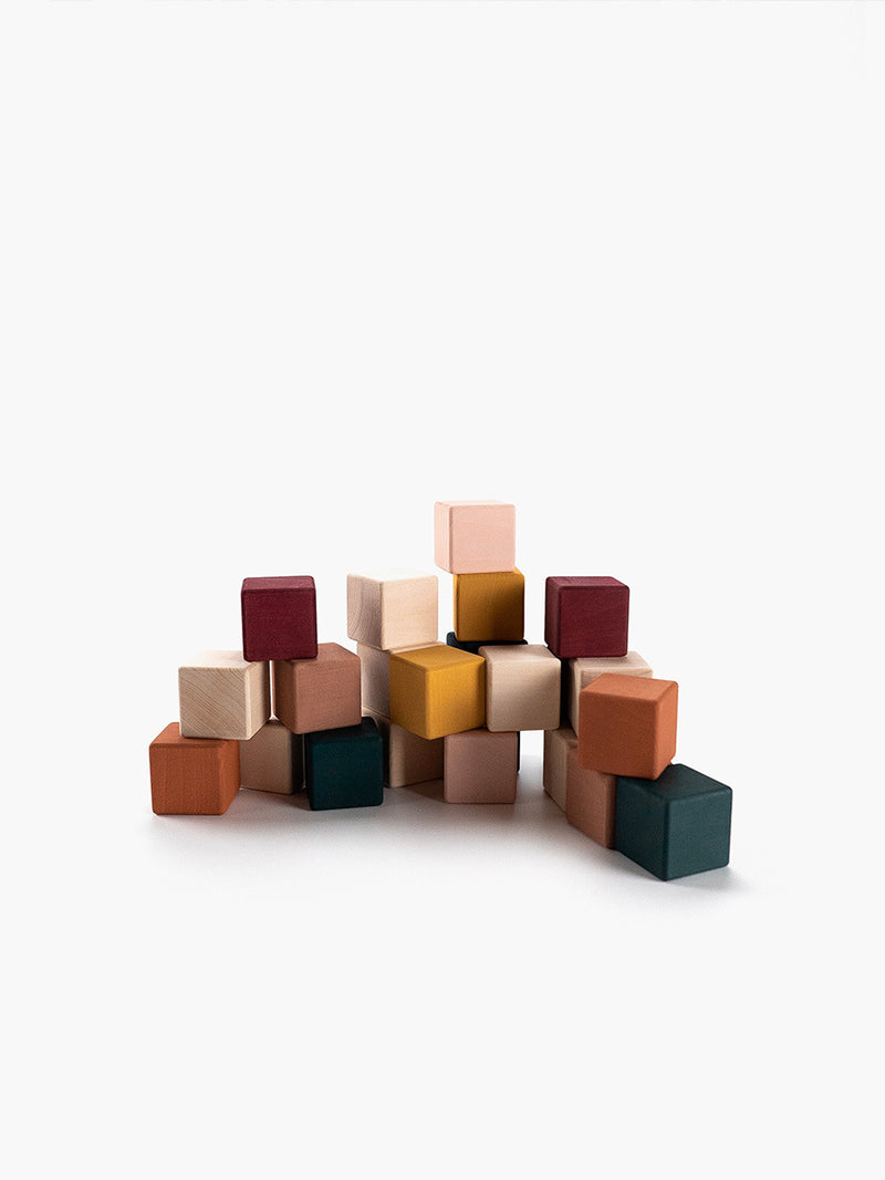 Wooden Blocks Set | 24 Multicolored Cubes | 4cm | Ages 1-5