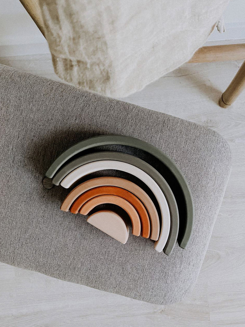 Wooden Rainbow Arch Stacker | 7 Pieces | Linden or Birch | 10.2" x 5.1"