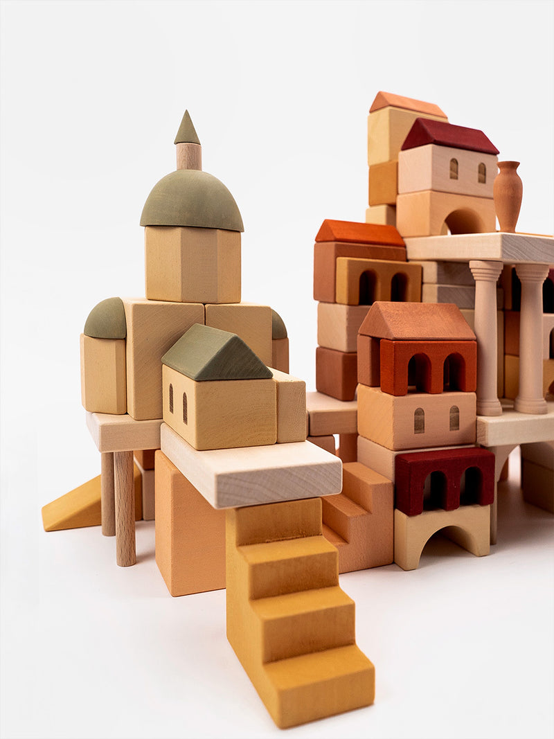 Italy Ancient City Wooden Blocks | 103 Pieces | Santa Maria Assunta Model
